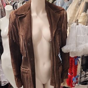 Vinatge 60s Brown Fringe Jacket